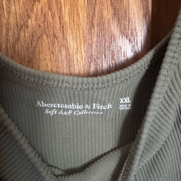 Abercrombie & Fitch Olive Green Ribbed Bodysuit- XXL - Picture 2 of 4